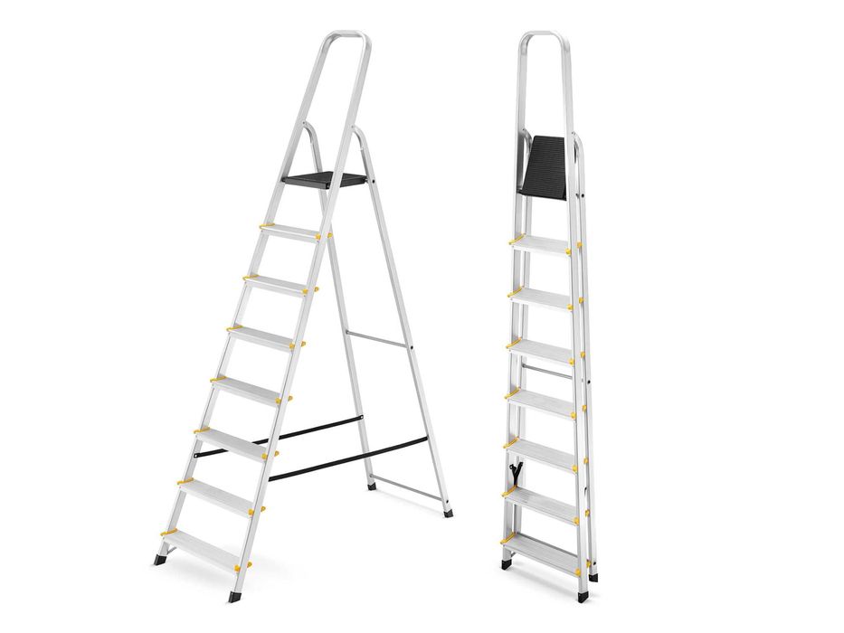 Drabina aluminiowa domowa jednostronna HIGHER 8 stopni 150kg PRO