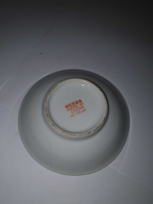 Porcelana Chinesa - Prato 10 cm Dragões - Pintado a Mão