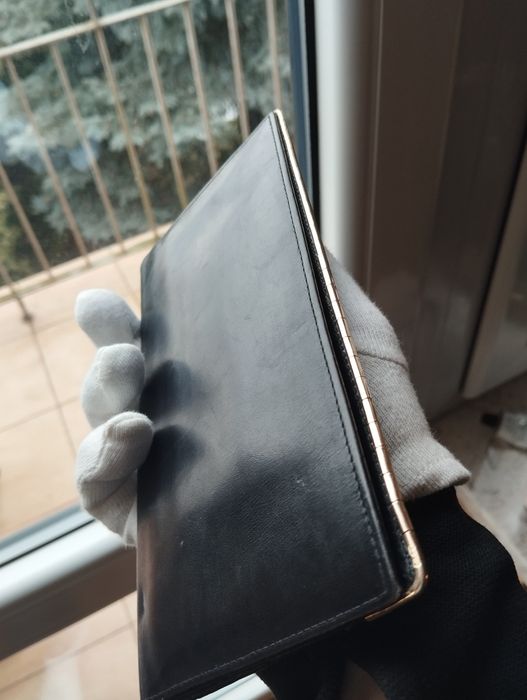 Portfel z skóry naturalnej złoto 6 ct