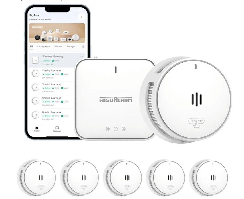 Detector de fumo sem fio WISUALARM