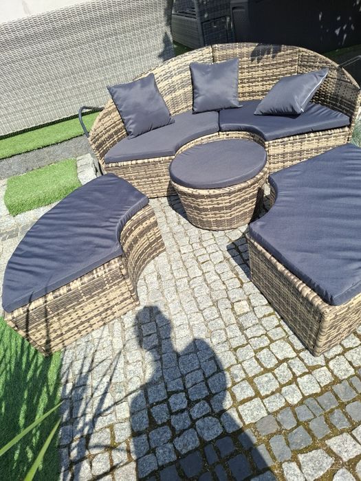 Stylowy zestaw wypoczynkowy ogrodowy  z technoratanu