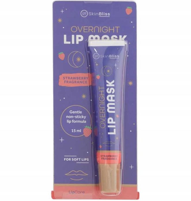 Maska na usta Maseczka do ust na noc Skin Bliss 15ml Strawberry
