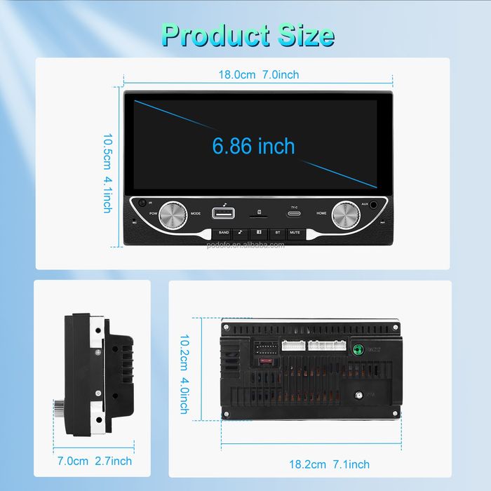 Rádio 2din 6,86" Android 13 Carplay GPS 2/64GB WiFi RDS DSP USB NOVO