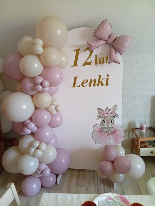 Ścianka, balonowa dekoracja   komunia chrzest urodziny