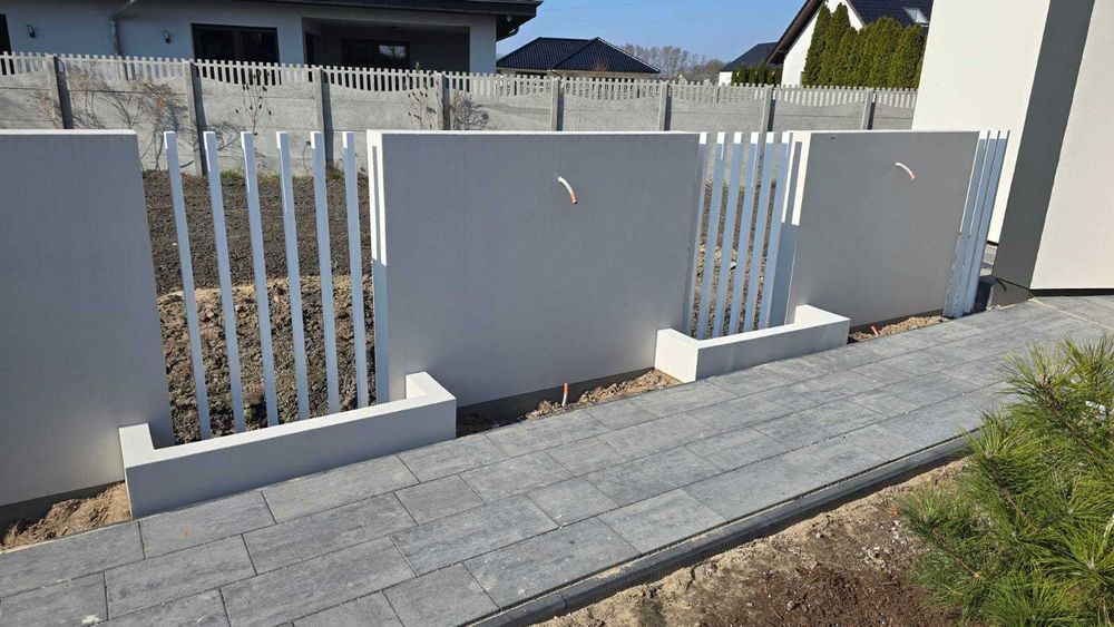 Ogrodzenia frontowe , panelowe, podmurówki