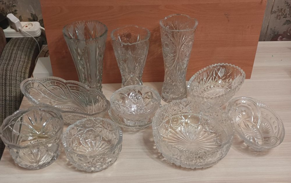 Хрусталь СССР, вазы, салатницы, конфетницы