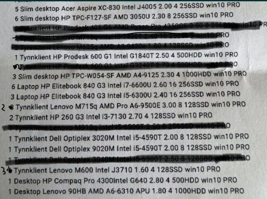 46 Komputerów stacjonarnych i laptopów