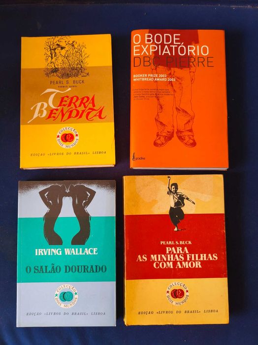 Lote 4 Grandes Romances de Paixão, Drama e Sátira (Pearl S. Buck Nobel, Irving Wallace)
