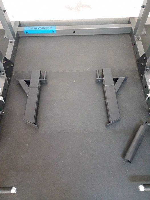 Conjunto musculação (Rack + banco + braços articulados + pesos) *NOVO*