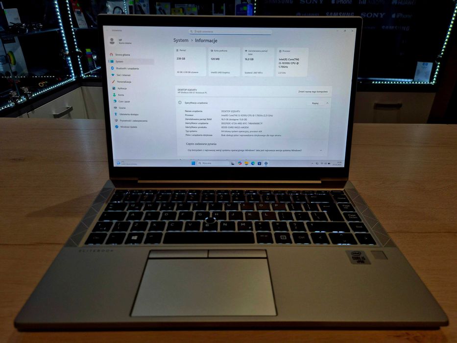 HP EliteBook 840 G7, intel i5 10gen, 16gb ram, SSD, FullHD, Windows 11