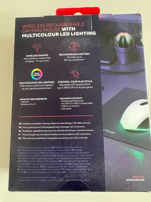Trust GXT 110 FELOX Rato Gaming Sem Fios Iluminado