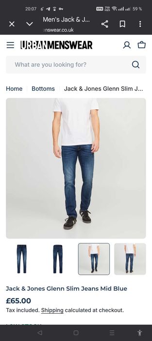 Джинсы Jack&jones Glenn jeans Дания w33 stretch mid blue.