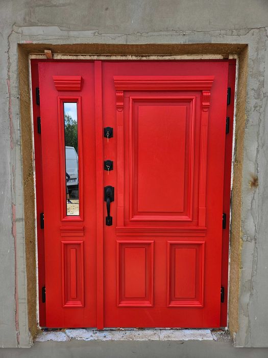 Drzwi zewnetrzne drewniane ral 3020 montaż/dowóz/gwarancja