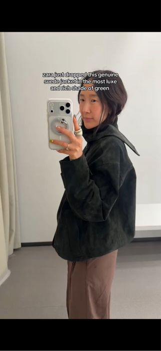 Замшева шкіряна куртка Zara