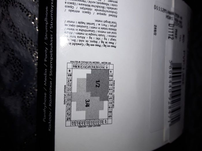 Collant preta canelada dim 3/4
