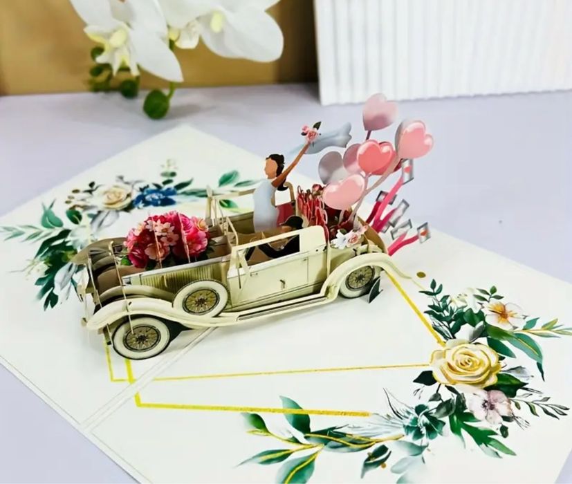 Kartka Ślubna / Weselna / Telegram Dla Młodej Pary 3D