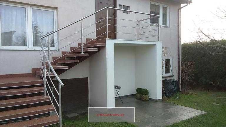 Balustrady francuskie Balkon Schody Harfa Antracyt Stal Nierdzewna