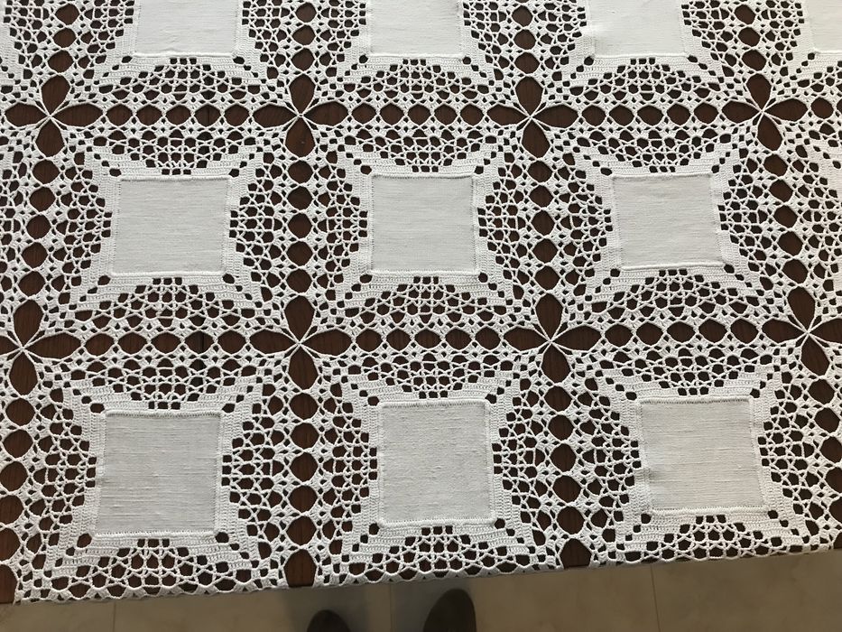Toalha em renda e linho