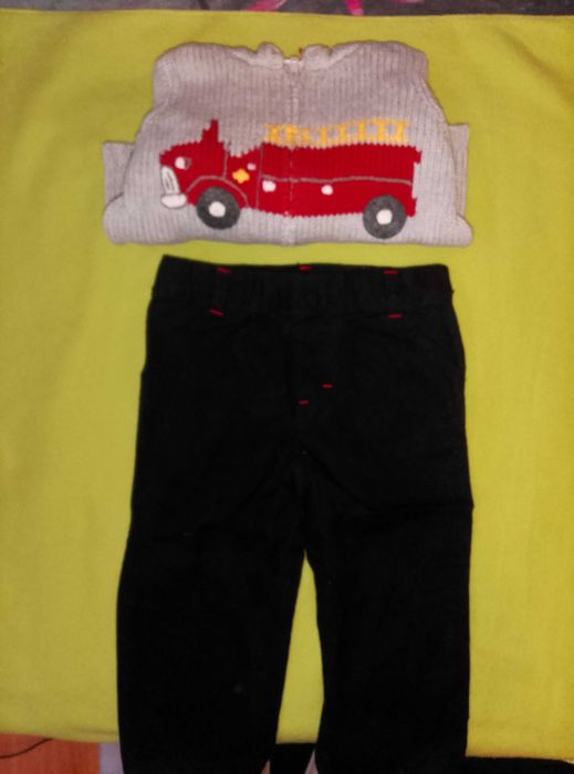 zestaw dla chłopca sweter i spodnie eleganckie rozm. 86 (12 - 18 msc)