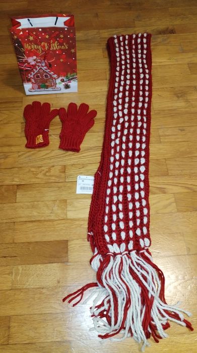 Pack Luvas e Cachecol Tam M_oferta do saco Natal