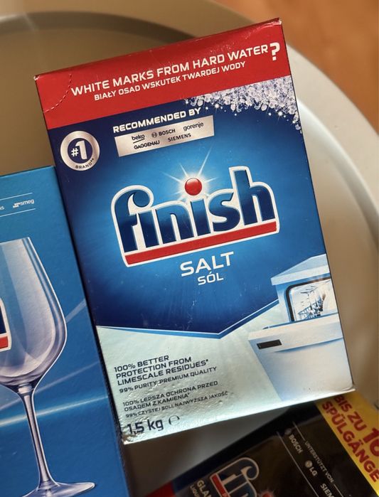Zestaw finish kapsułki do zmywarki sól nabłyszczacz