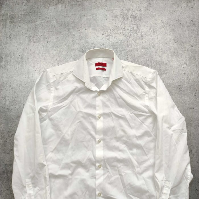 MĘSKA Koszula Elegancka Biała PREMIUM Garnitur Hugo Boss Klasyczna