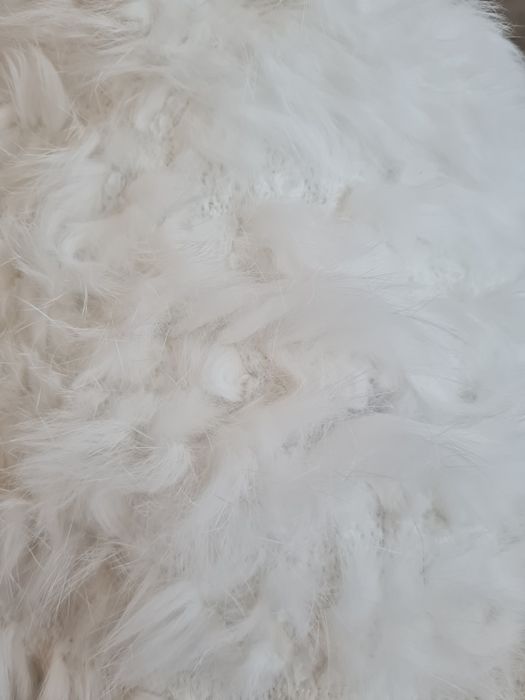 Czapka ciepła z prawdziwym króliczym futerkiem biała NOWA z FRANCJI