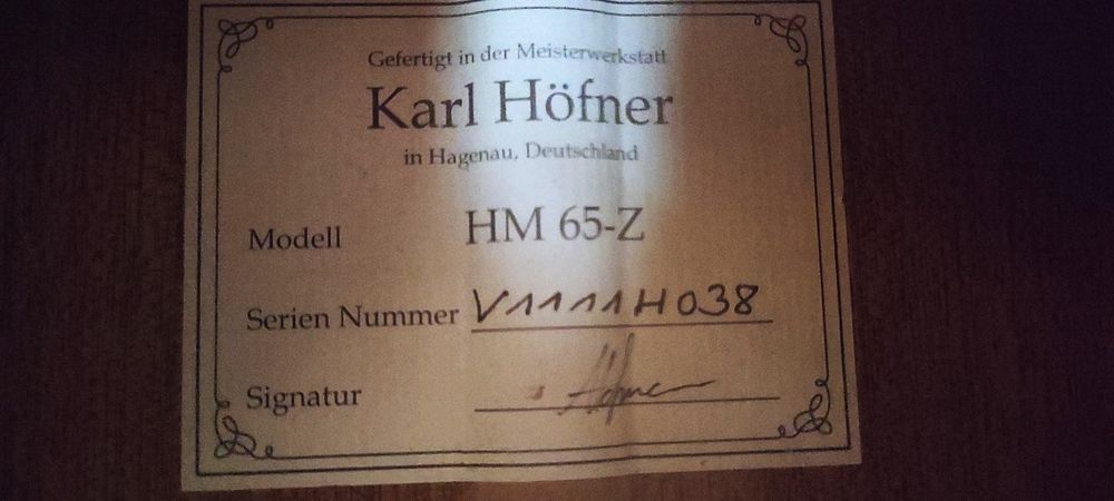 Gitara klasyczna Karl Hofner HM 65-Z