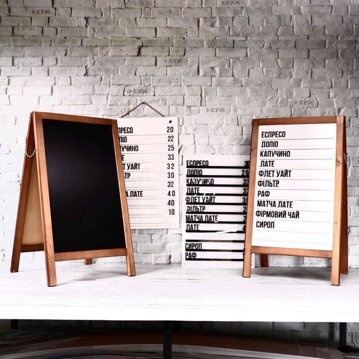 наборное меню, меню в кафе, меню холдер, штендер, меню на стену