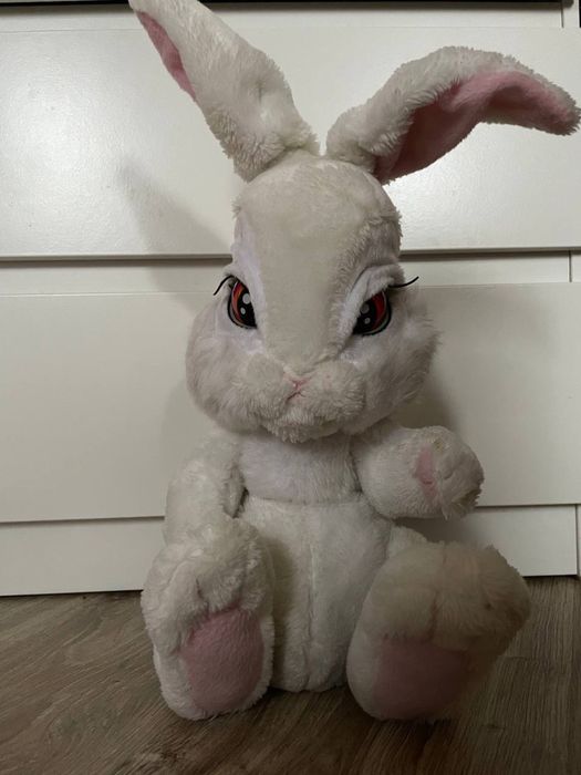 Мʼяка іграшка зайчик 40 см, інтерактивний