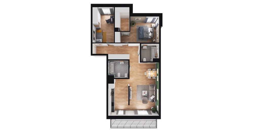 3-pokojowe mieszkanie 78m2 + loggia
