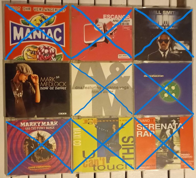 72 CD Singles de Euro House, Pop, Rock (CDs a partir de 1,5€)