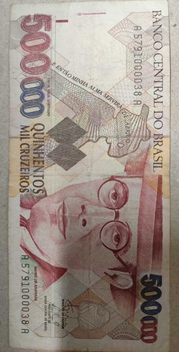 Nota 500 000 mil Cruzeiros (Brasil) 1993