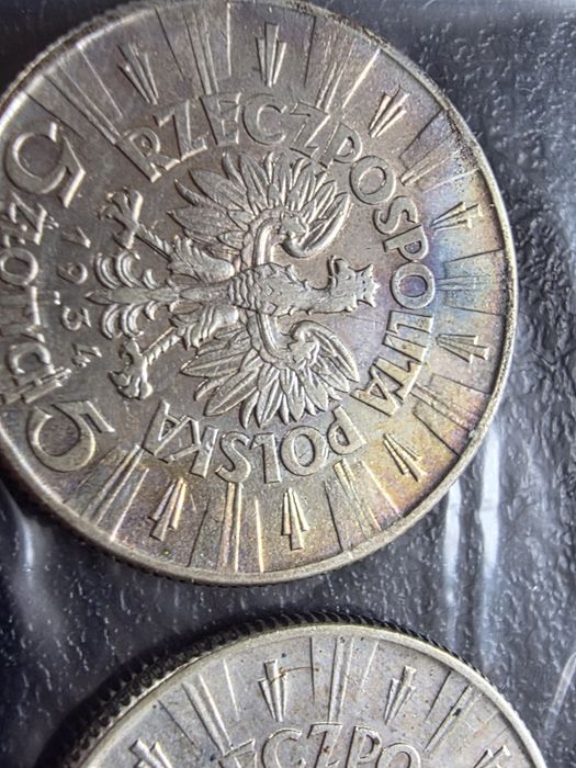 3 monety 5 zl piłsudski  rok 1934, 35 i 36