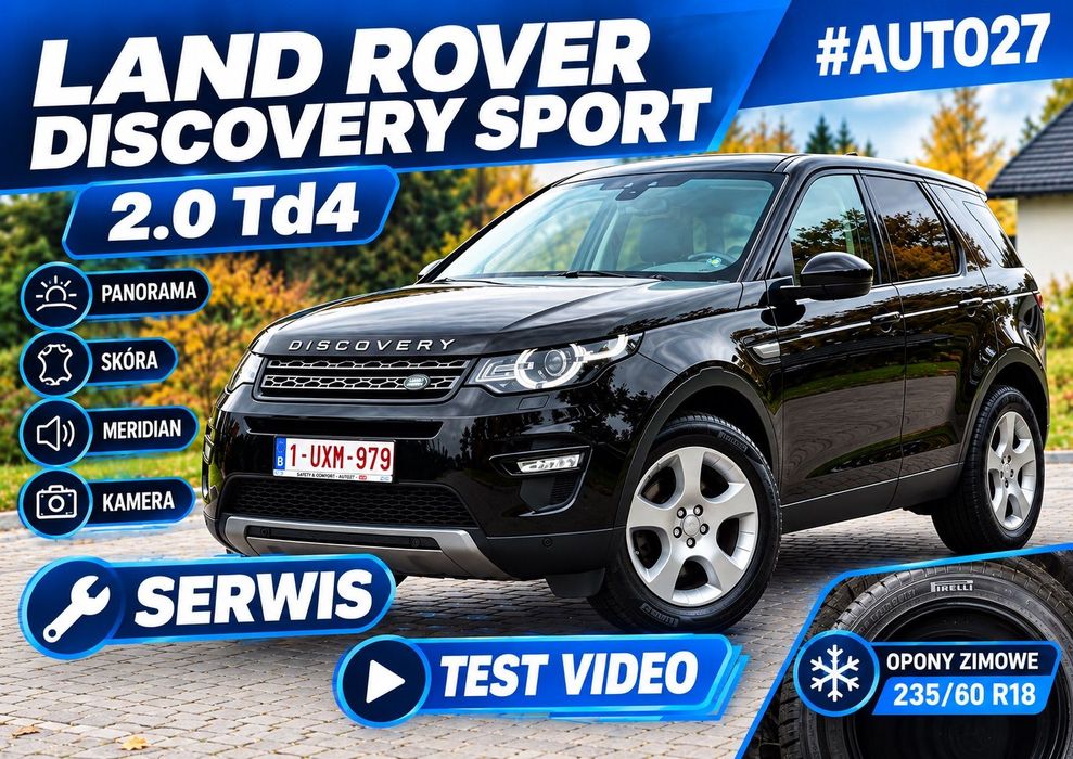 Land Rover Discovery Sport #AUTO27*Film*HSE*Panorama*Meridian*Skóra*Kamera*Radar*Bi-Xenon*Serwis