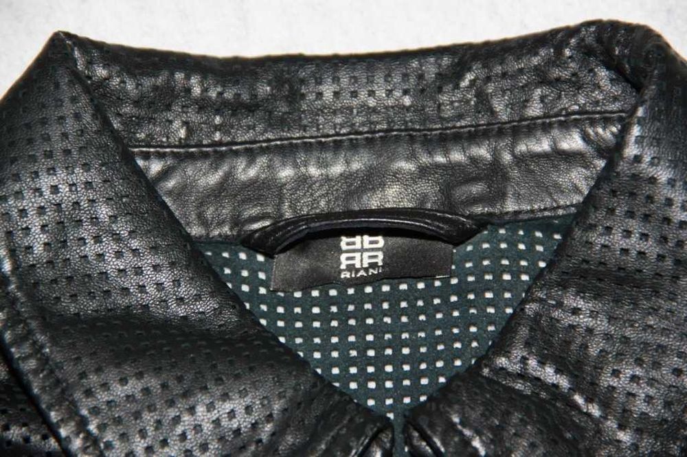 Riani Perforated Leather Short Zip Jacket Kurtka Skórzana Damska