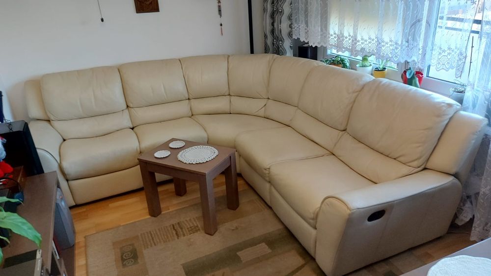 Narożnik skora naturalna, gruba,, skórzany, 2x relax, duzy.