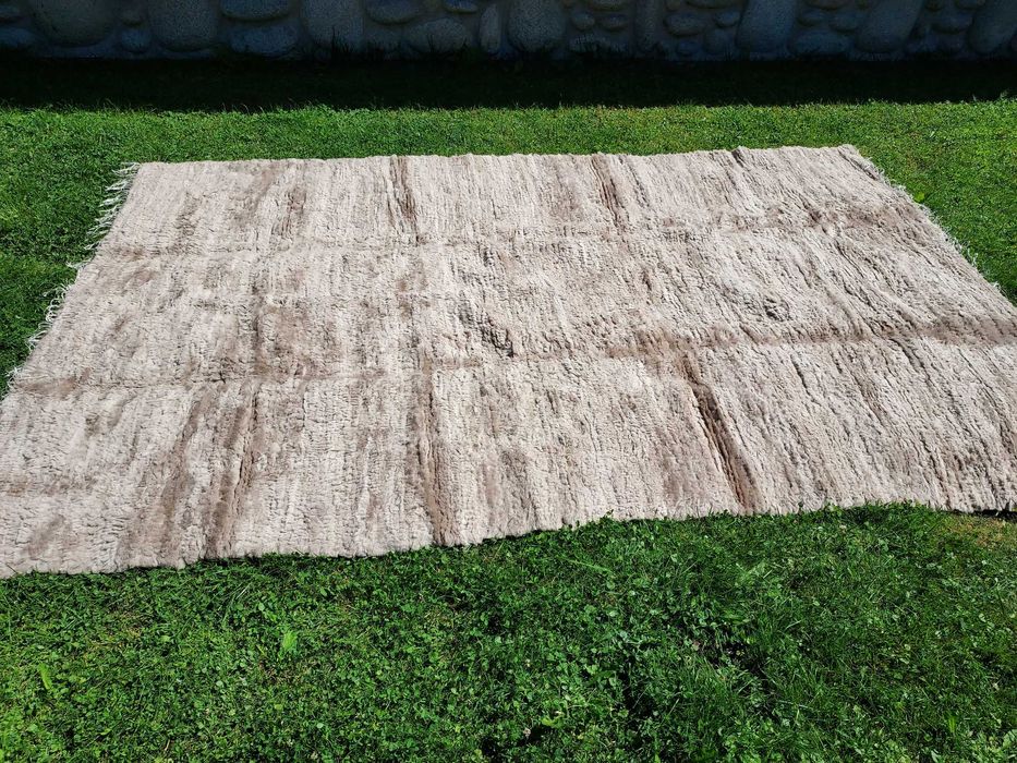 Dywan XXXL Skórzany Naturalna Skóra Owcza Dywan Tkany Ręcznie Wełna