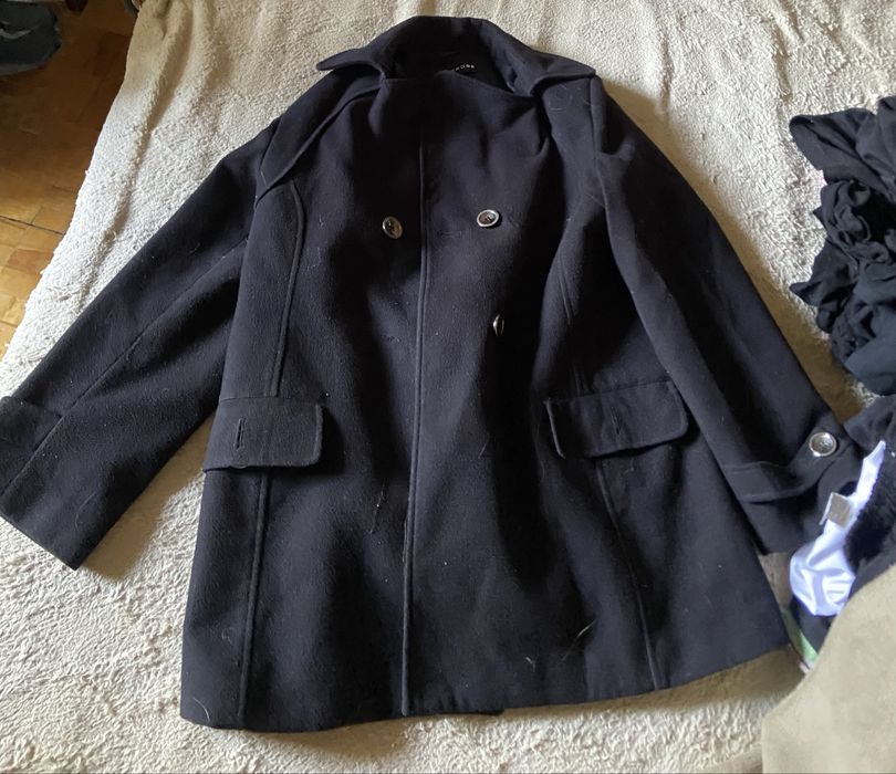 пальто oversize fit чорна casual classic унісекс стан ідеальний тепле