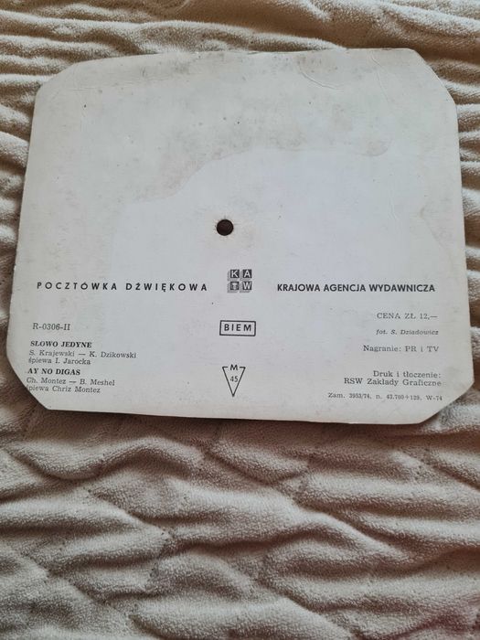 Pocztówka dźwiękowa S. Krajewski, K. Dzikowski - Słowo jedyne