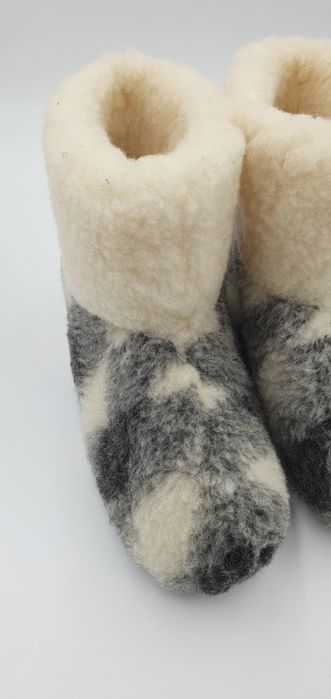 Bambosze botki naturalna owcza wełna r.36 ciepłe