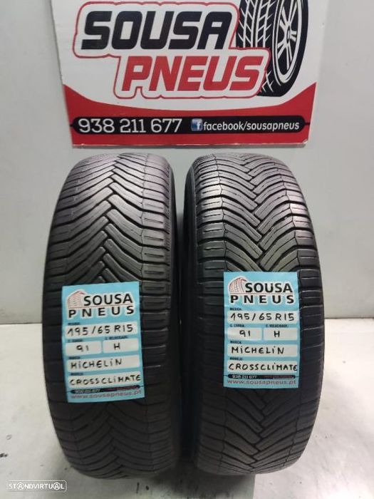 2 pneus semi novos 195-65r15 michelin - oferta dos portes 80 euros