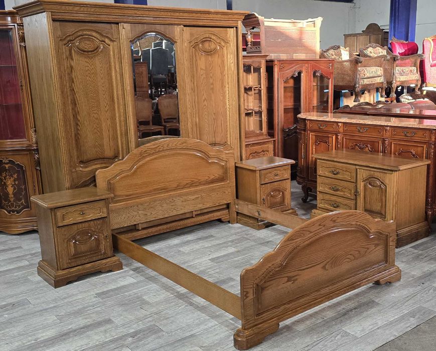 Rustykalny Komplet Mebli Do Sypialni / Sypialnia Dębowa / Przes. drzwi