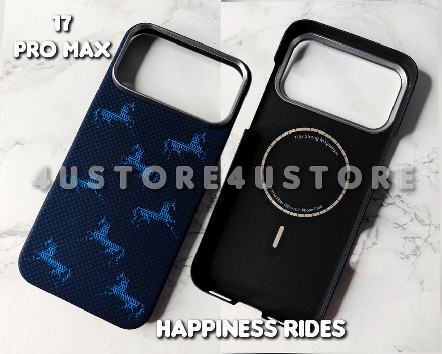 Чехол карбоновый с Magsafe на iPhone 17 Pro Max Deep Blue ультра тонкий чохол легкий карбоновий карбон кевлар арамид carbon Kevlar Aramid