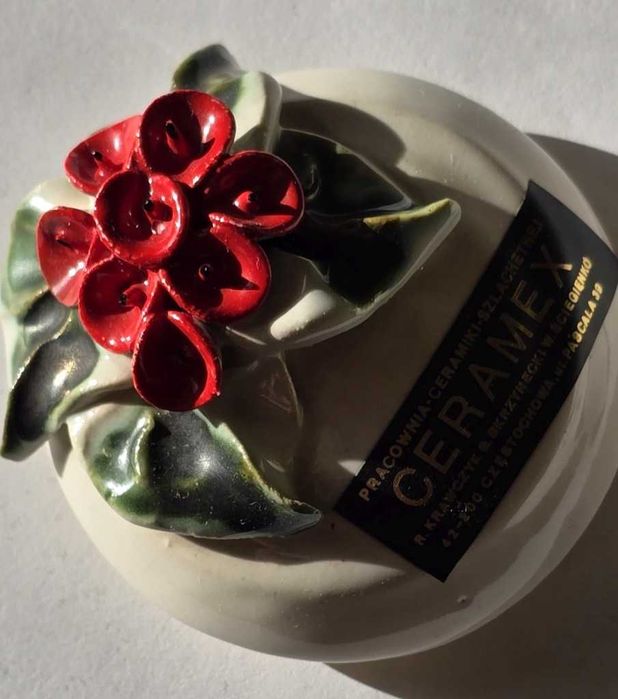 Piękne ceramiczne pudełko Ceramex Częstochowa PRL