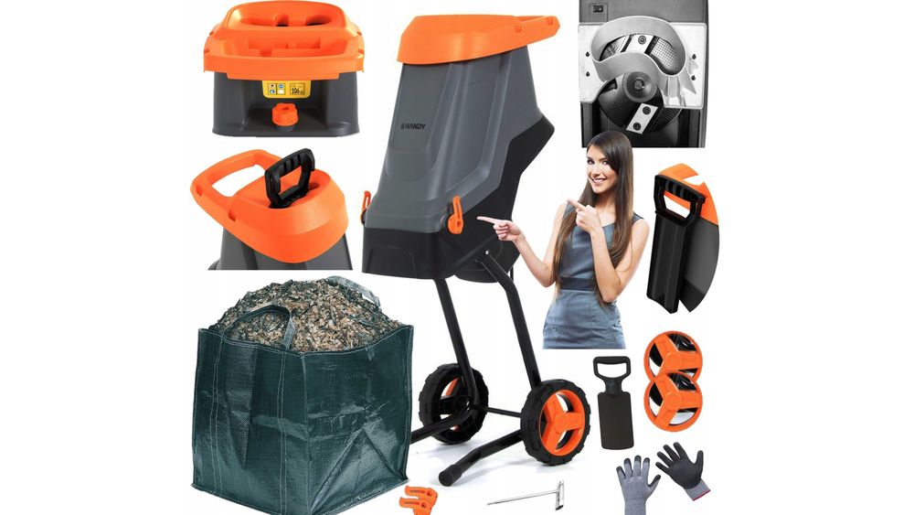 Веткоизмельчитель , шредер , гілкоподрібнювач з мішком потуж. 3000 Вт