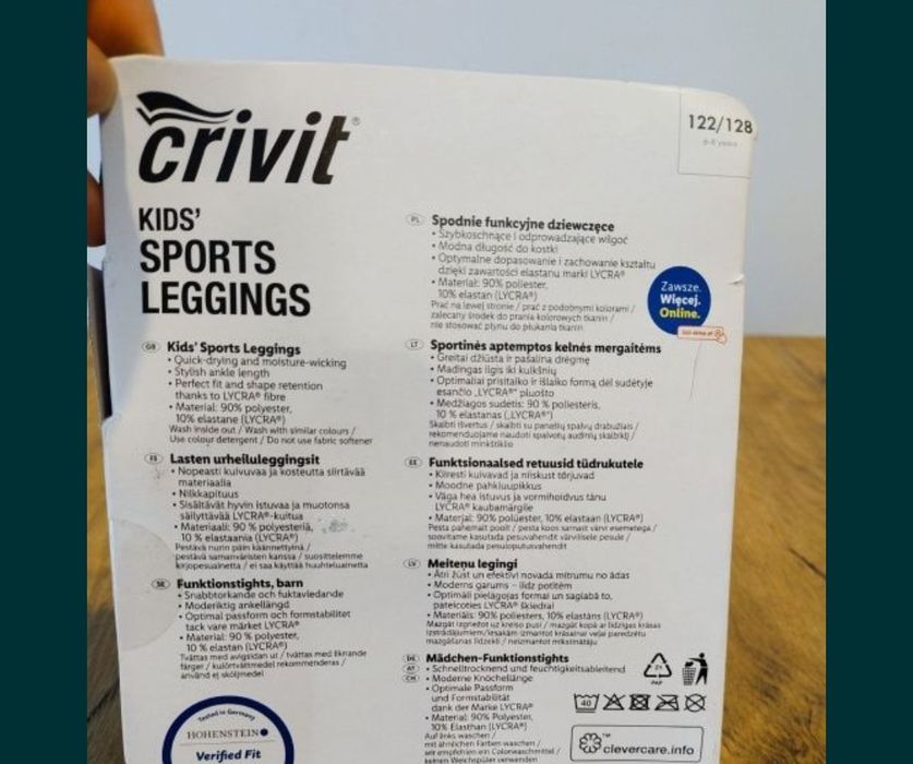 Legginsy funkcyjne dziewczęce r 122/128 z różowym akcentem