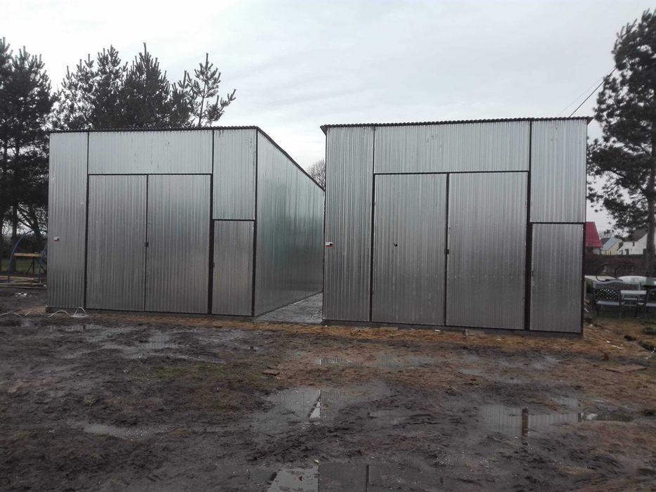 Garaże blaszane, garaż 8x7,hale, wiaty, producent, garaże na wymiar,