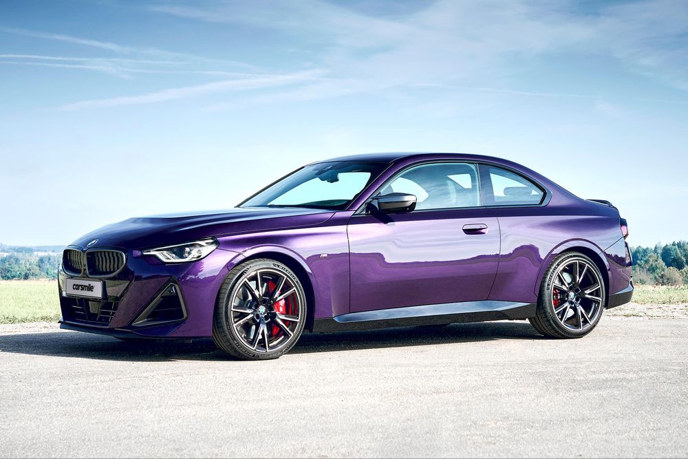Fioletowe BMW Seria 2 lewy bok