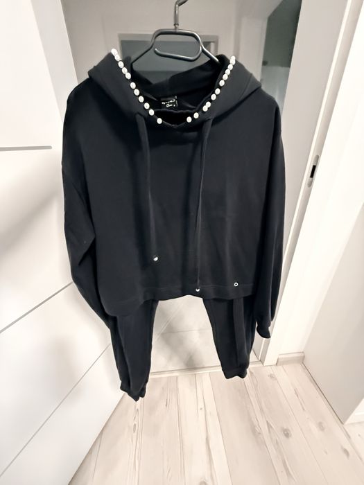 Dres elegancki By O La La glam rozmiar S czarny z perełkami